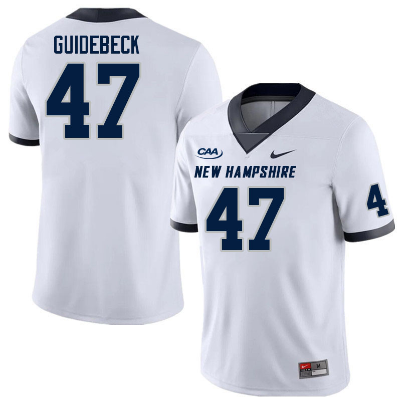 New Hampshire Wildcats #47 Matt Guidebeck College Football Jerseys Stitched Sale-White